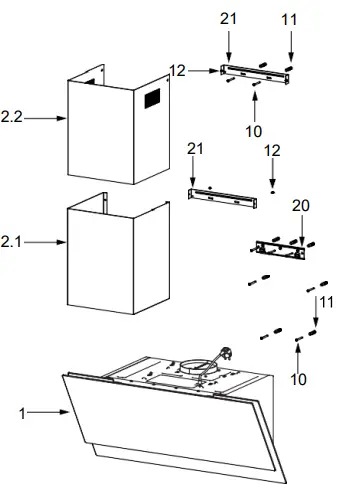 kleenmaid RHGV90 90cm Range Hood - Components