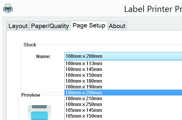 Logistics Label Printer - Paper Size