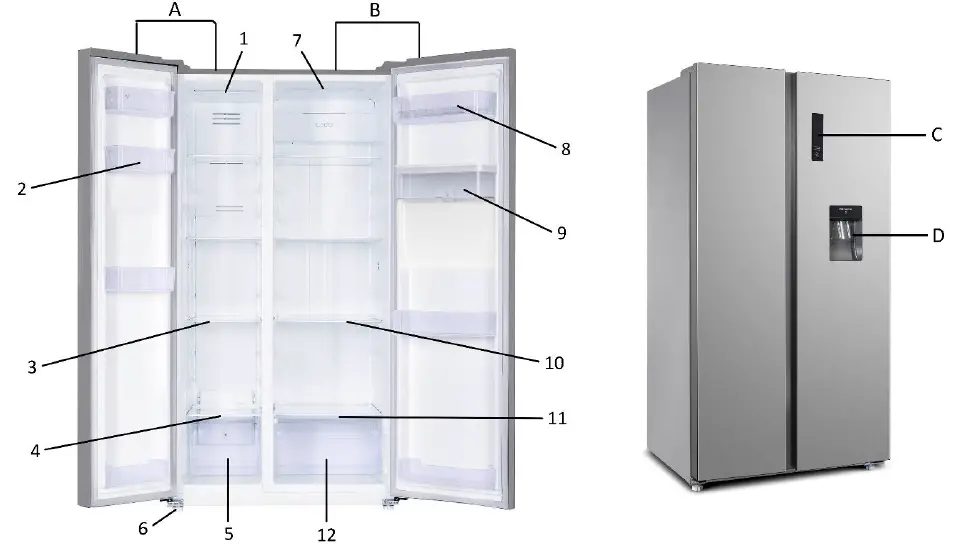emerio SBS-127290.1 Side by Side Refrigerator-1