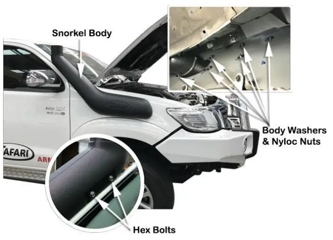 SS122HP Snorkel Safari ARMAX Toyota Hilux 2005 2015 - Remove the template - FIG 24