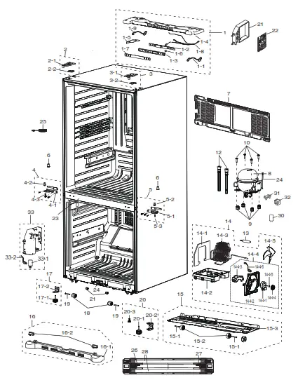 SAMSUNG SRF528DSIS French Door Fridge - Cabinet