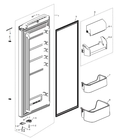 SAMSUNG SRF528DSIS French Door Fridge - Freezer Door Right