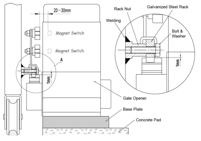 TOPENS RK1200 T Sliding Gate Opener - galvanized