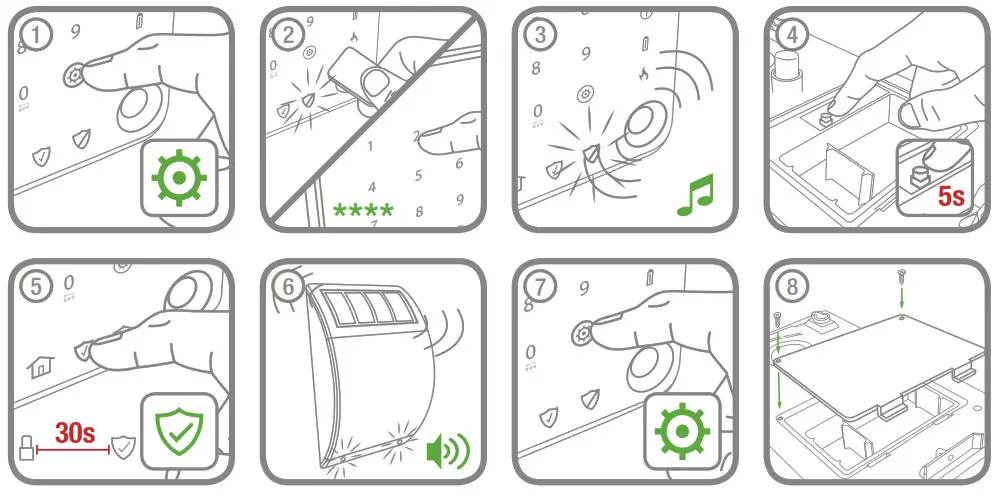 Honeywell Home Battery Solar Siren - Linking with alarm keypad