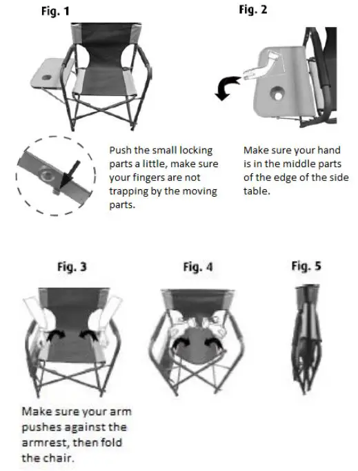 coopersoftortford H251 Directors Chair with Table - Folding the chair