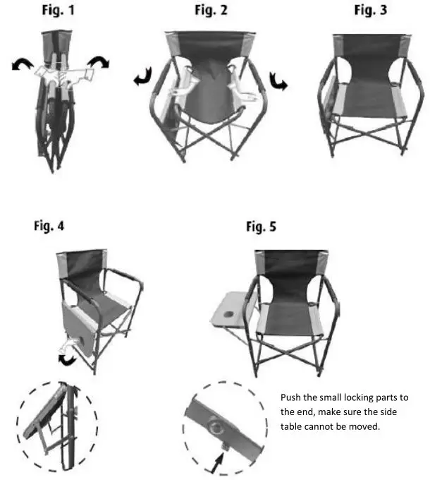 coopersoftortford H251 Directors Chair with Table - Opening the chair