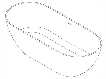 THE HOME DEPOT S6920221103 68.89 Inch Stone Resin Solid Surface Freestanding Flatbottom Non-Whirlpool Bathtub - Figure 1