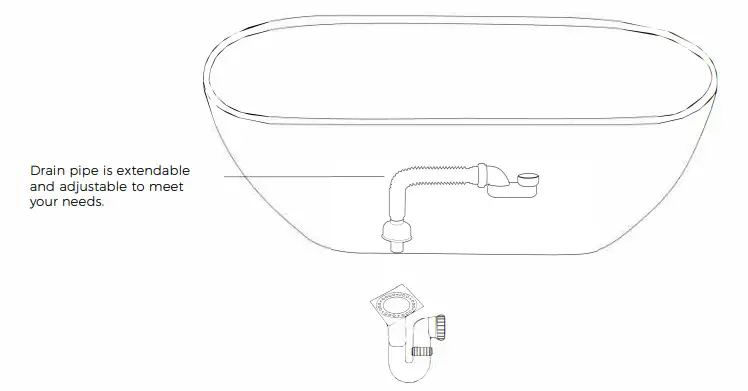 THE HOME DEPOT S6920221103 68.89 Inch Stone Resin Solid Surface Freestanding Flatbottom Non-Whirlpool Bathtub - Figure 3