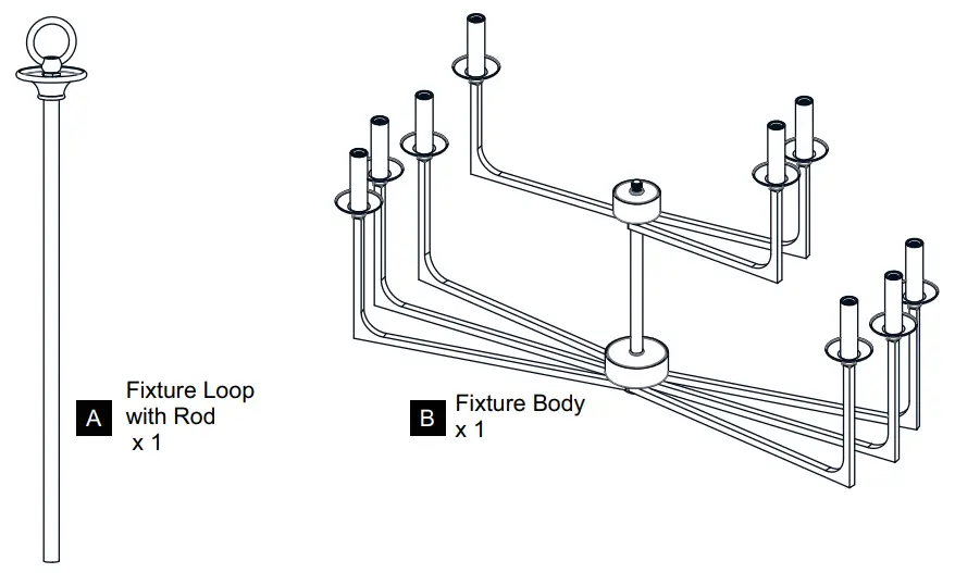 QUOIZEL PRC5223BN, PRC5232MBK Prescott Chandelier - fig 2