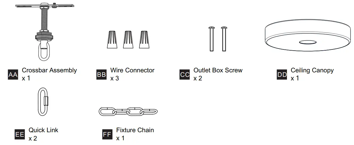 QUOIZEL PRC5223BN, PRC5232MBK Prescott Chandelier - fig 3