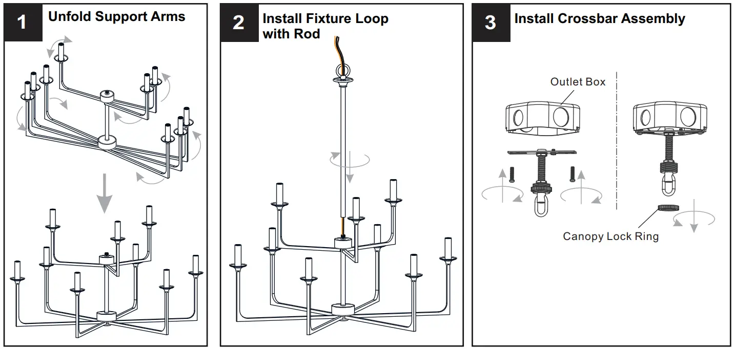 QUOIZEL PRC5223BN, PRC5232MBK Prescott Chandelier - fig 4