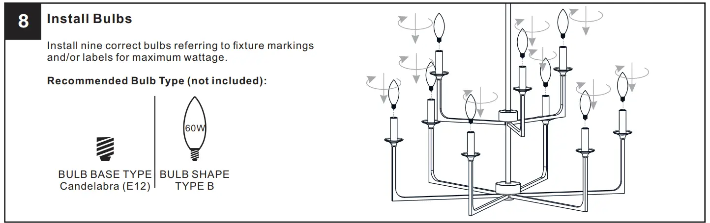 QUOIZEL PRC5223BN, PRC5232MBK Prescott Chandelier - fig 7