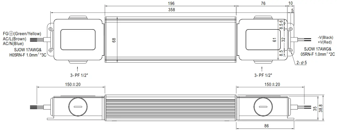 MEAN WELL HLG 100H 100W Constant Voltage + Constant Current LED Driver - Figure 17