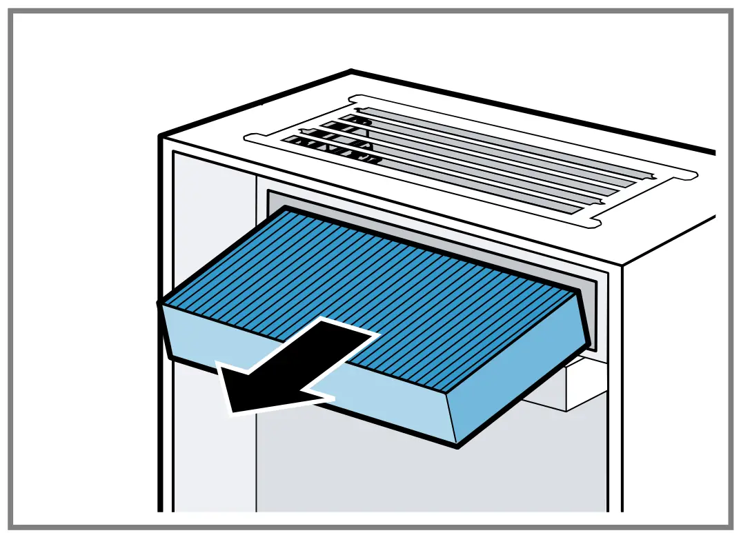 Removing the odour filter for the CleanAir circulating-air module