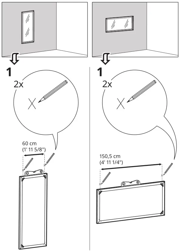 IKEA TOFTBYN Mirror - Installation 1