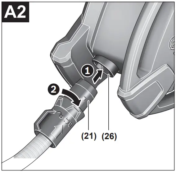 Connecting the air hose