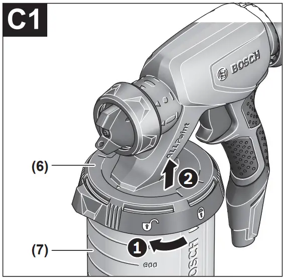 Filling the spray material