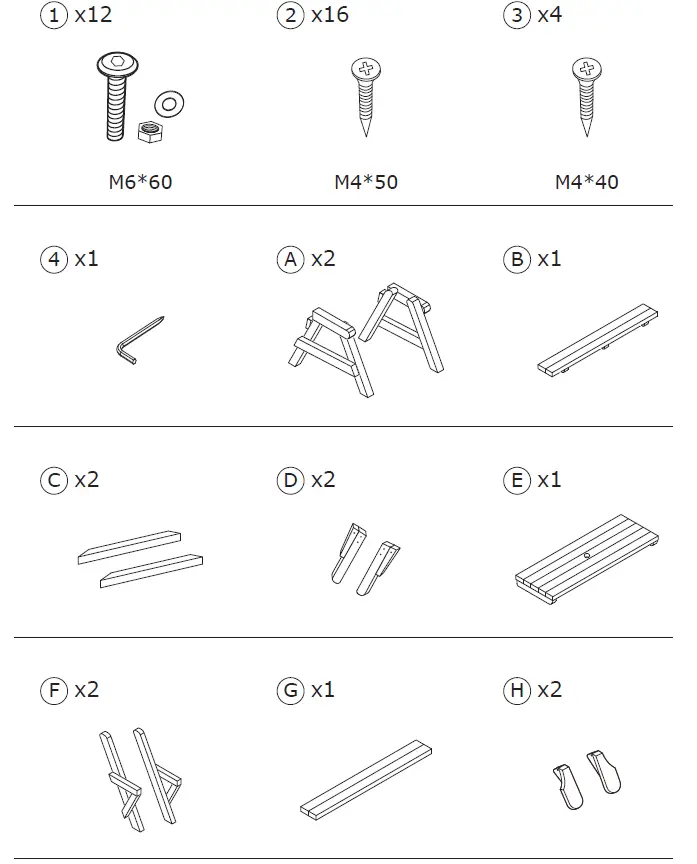 COSTWAY NP10426 Interchangeable Wood Picnic Table Bench 01