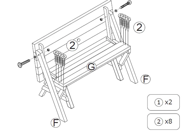 COSTWAY NP10426 Interchangeable Wood Picnic Table Bench 06