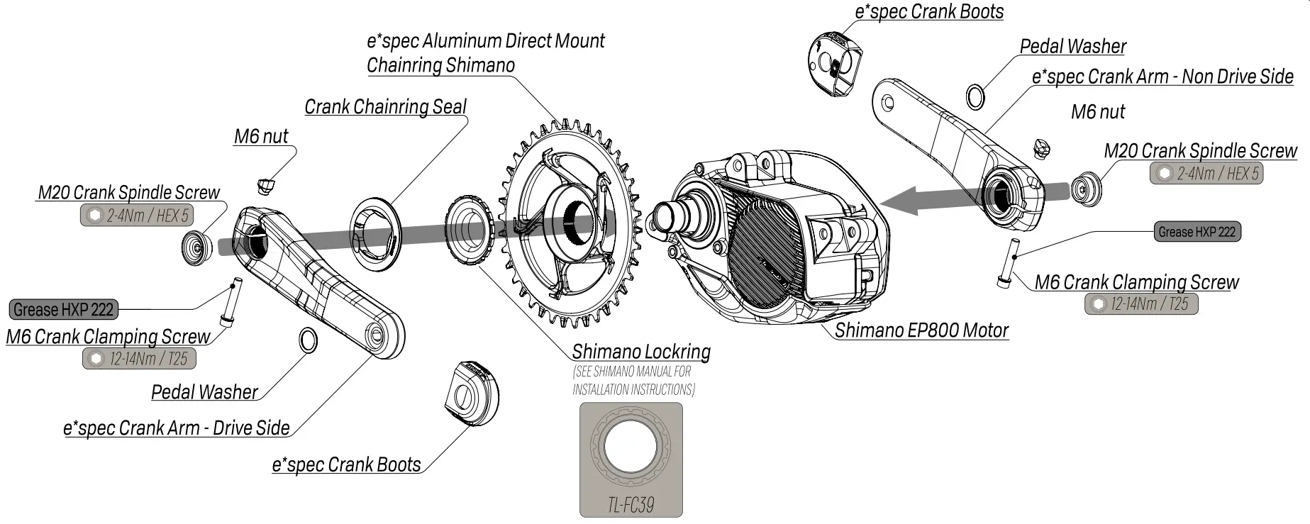 Shimano E800 Motor Assembly