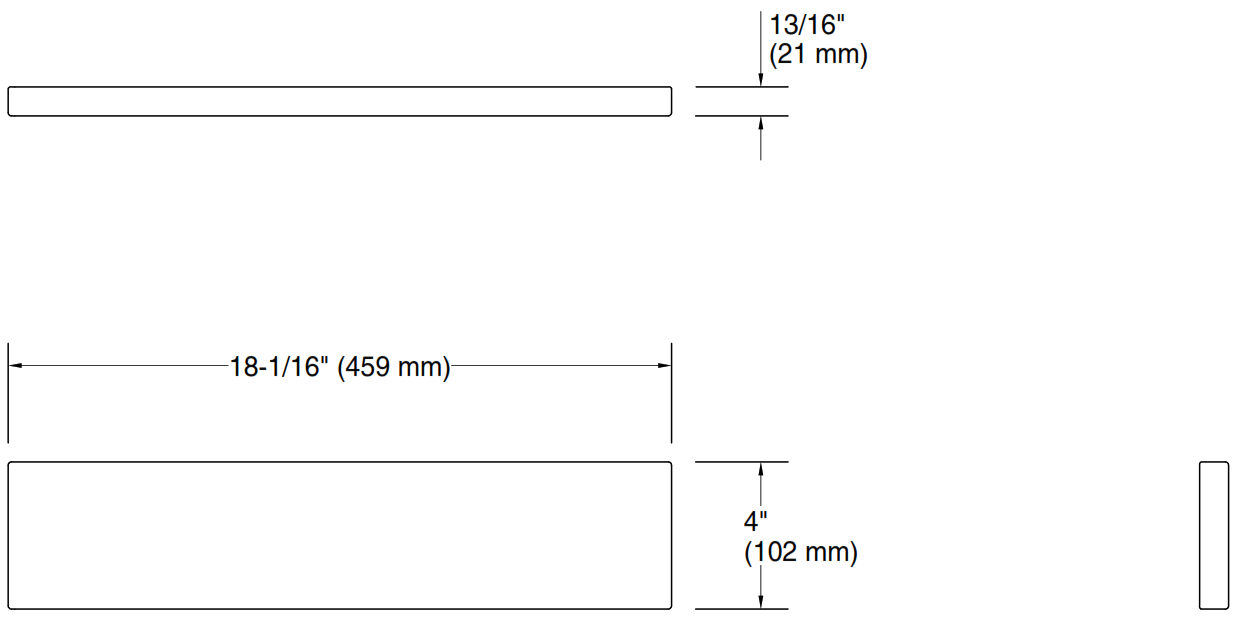 KOHLER K 25819 4 x 18 Inch Quartz Side Splash - fig