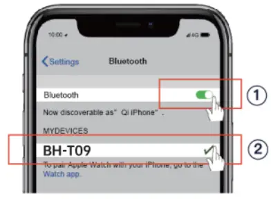 Choetech BH-T09 TWS Wireless Headphones - Bluetooth function