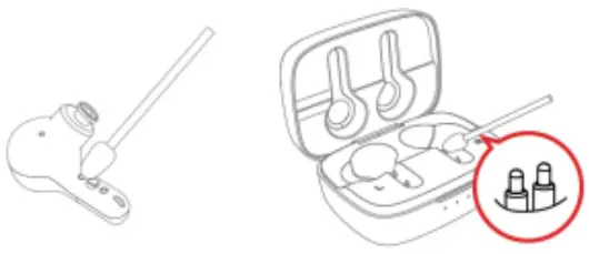 Choetech BH-T09 TWS Wireless Headphones - cotton swab