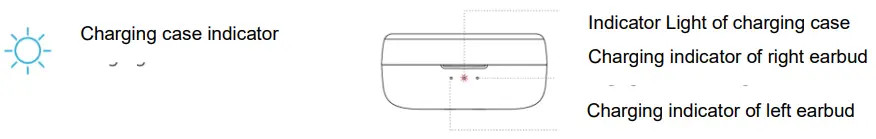 Choetech BH-T09 TWS Wireless Headphones - earbud flashes