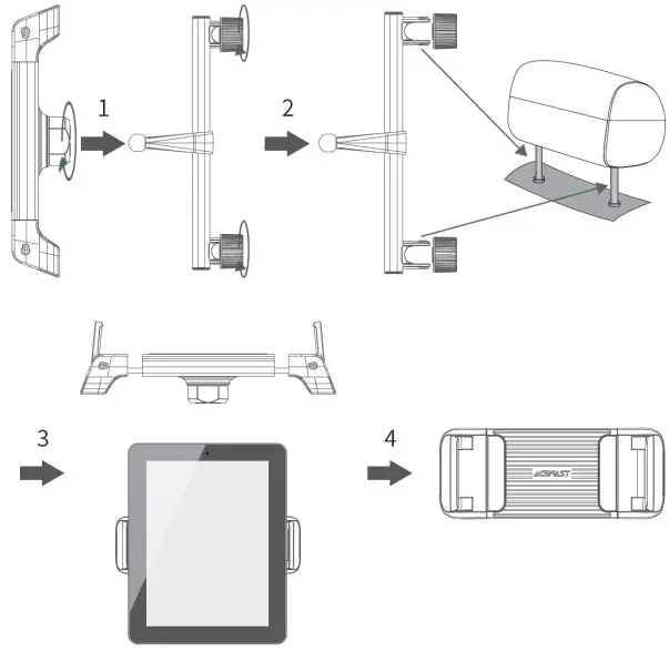 ACEFAST D8 Headrest Car Mount Holder-FIG3