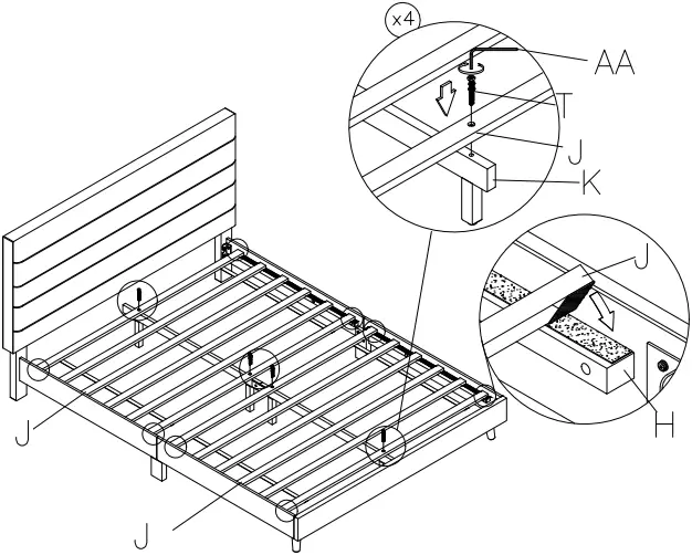 ASHLEY B089-481 Vintasso Queen Upholstered A15a