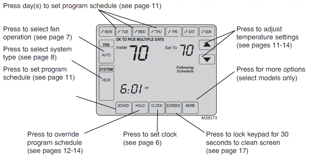 Honeywell-RTH8500-Touchscreen-Programmable-Thermostat-FIG-2