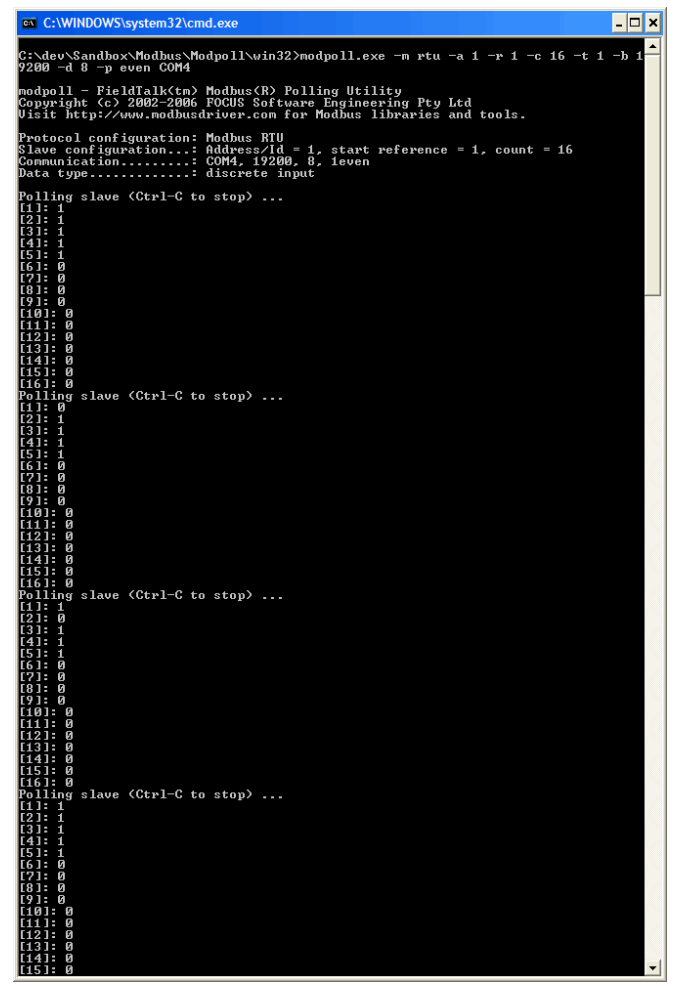 Microsemi SmartFusion Modbus Reference Design - Query Discrete Input Registers