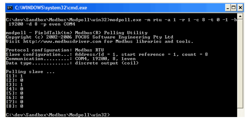 Microsemi SmartFusion Modbus Reference Design - Read Coils Registers