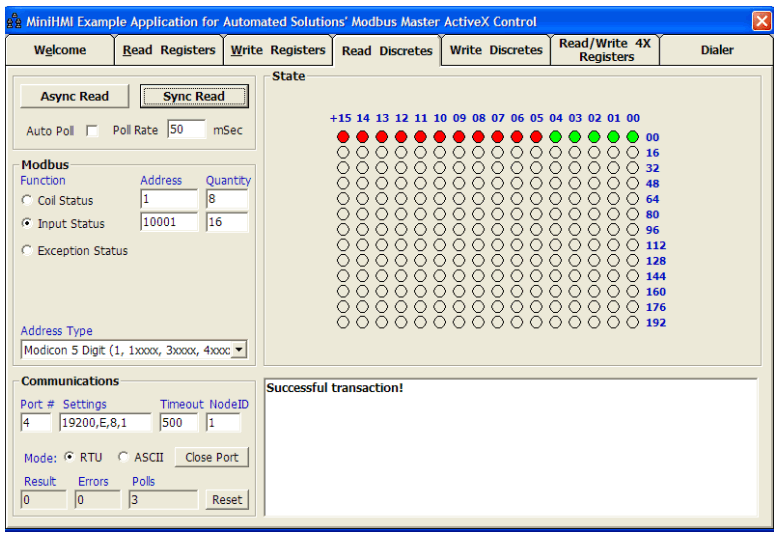 Microsemi SmartFusion Modbus Reference Design -Read Discrete Inputs and Coils