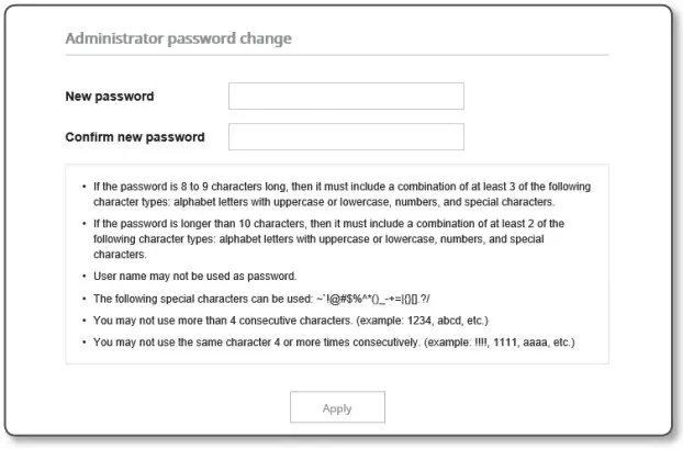 Hanwha Network Camera PNM - PASSWORD SETTING
