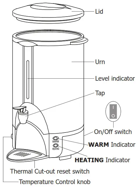 Caterlite J709 J722 8Ltr Water Boiler - Temperature Control