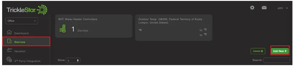 TrickleStar TS2301 Water Heater Controller - Connecting Your Water Heater Controller to Wi-Fi via the Portal 1