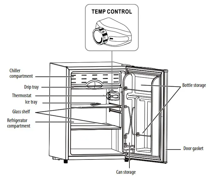 NS-CF26WH6 2.6 Cubic Foot Compact Refrigerator - Interior