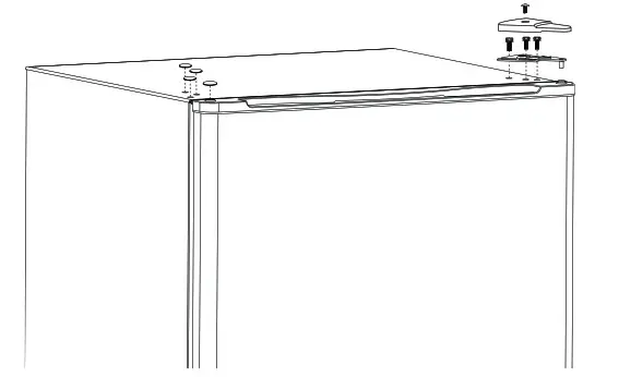 NS-CF26WH6 2.6 Cubic Foot Compact Refrigerator - Remove the screw hole covers from the top left side