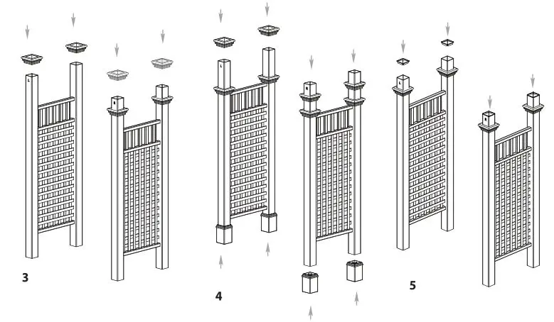 vita Fairfield Grande Arbor - Attach Trim Caps to Posts