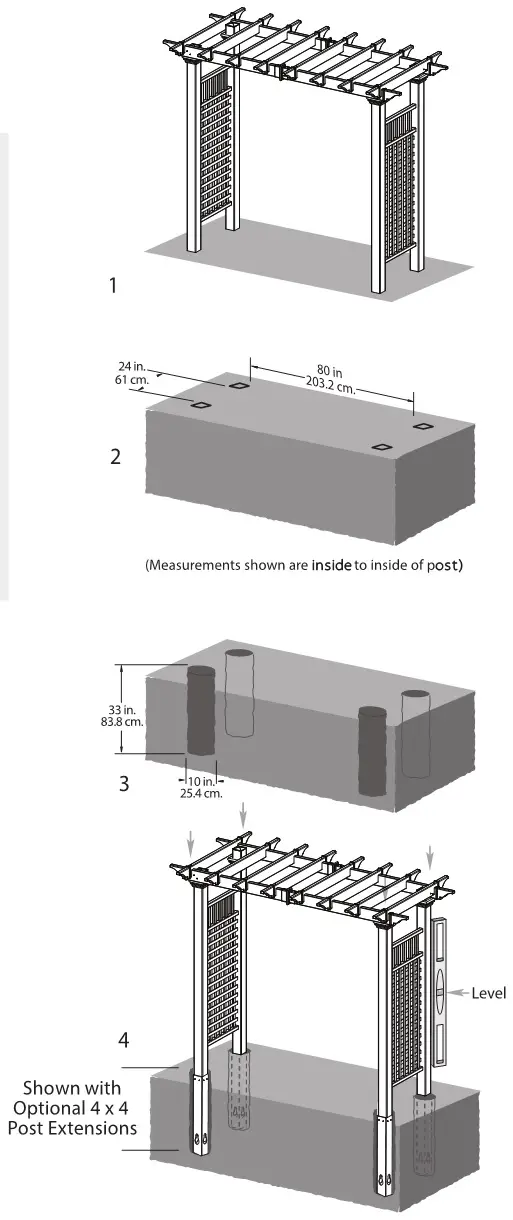 vita Fairfield Grande Arbor - Install the Arbor into the Ground