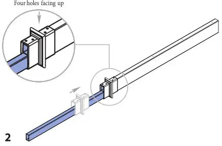 vita Fairfield Grande Arbor - Slide the beam coupler over the beam