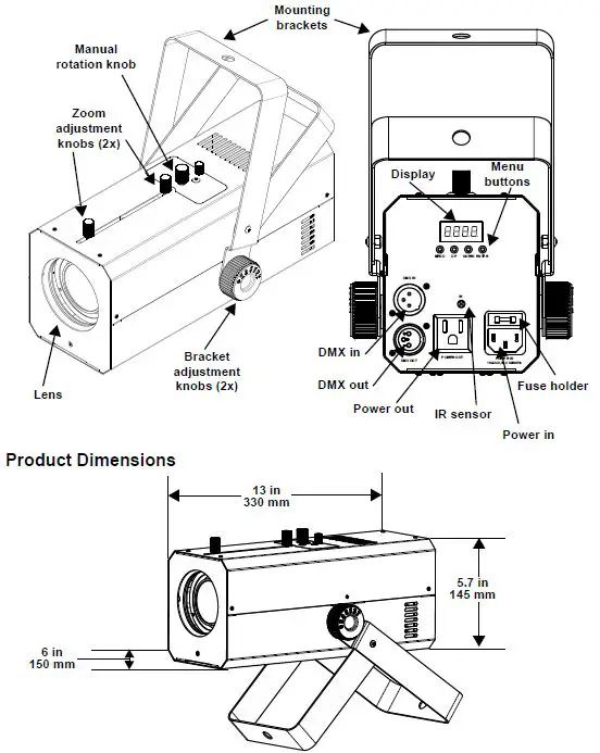 CHAUVET DJ Gobo Zoom 2 High-Powered Custom Gobo Projector 1