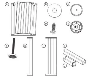 anko Tall Wide Metal Gate Parts