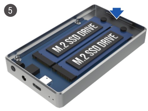 SABRENT EC-T3DN Rugged ThunderBolt 3 To NVMe M.2 SSD Tool-Free Dual Enclosure - DISK INSTALLATION 5