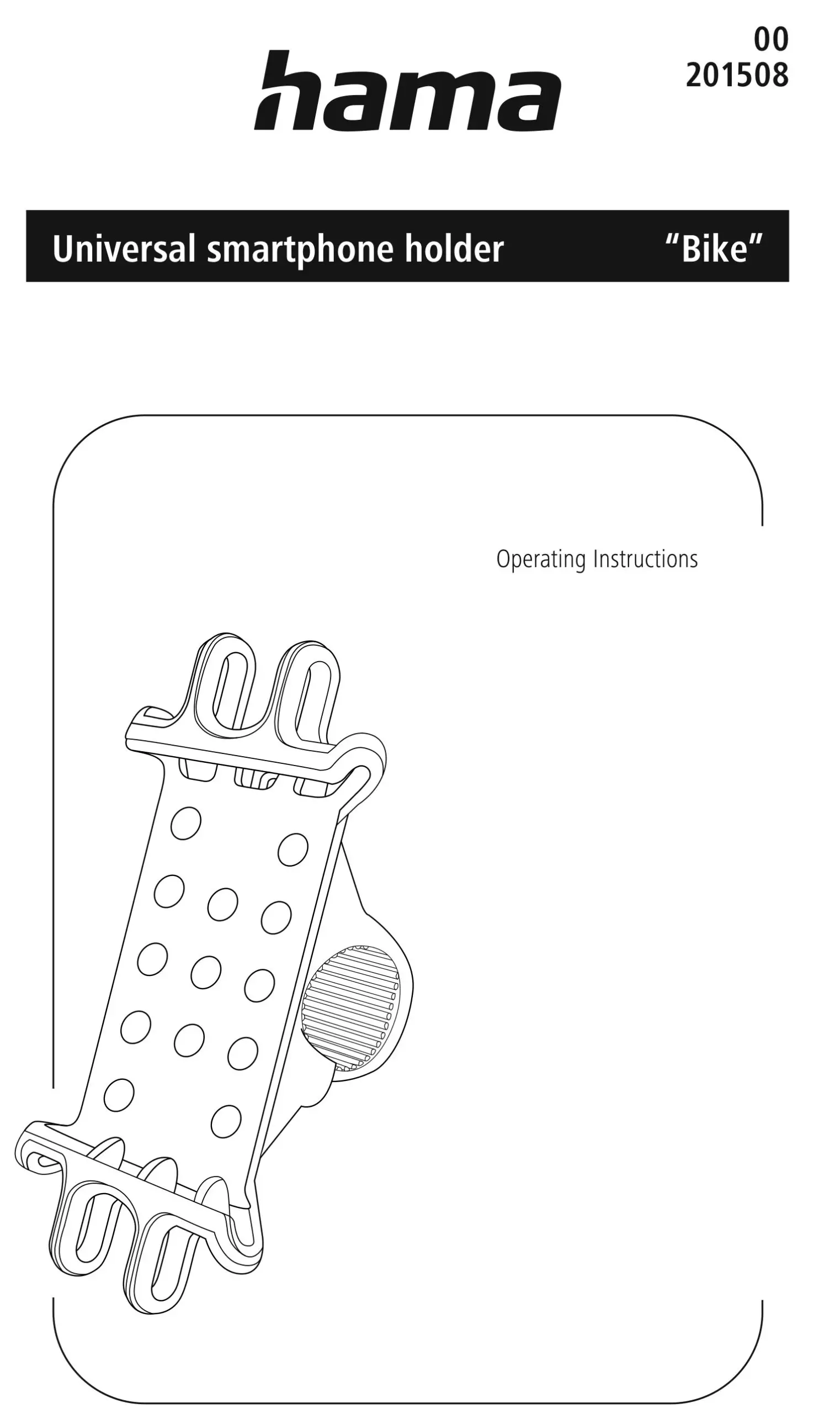 hama 201508 Universal Smartphone Bike Holder Instruction Manual