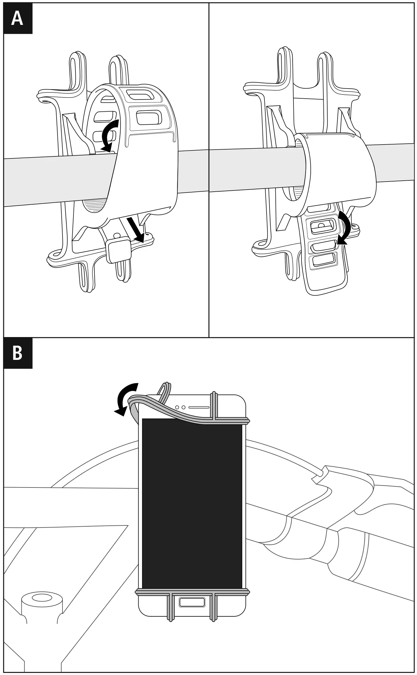 hama 201508 Universal Smartphone Bike Holder - figure A,B
