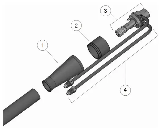 Tregaskiss M081-1.3 600 amp Robotic Water Cooled MIG Gun - Rear