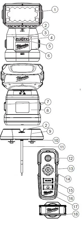 milwaukee 2123-20 Utility Remote Control Search Light 1