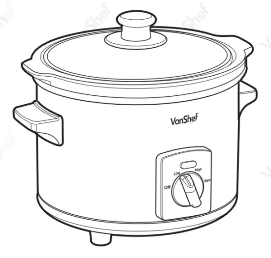 VonShef 2013337 1 5l Slow Cooker